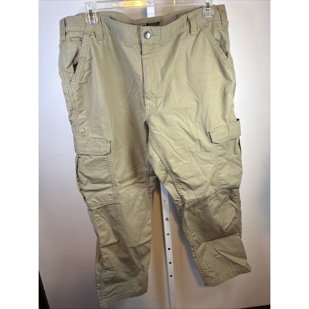Carhartt 40x30 Army Beige Cargo Relaxed Fit Comfortable Utility Pants Pockets
